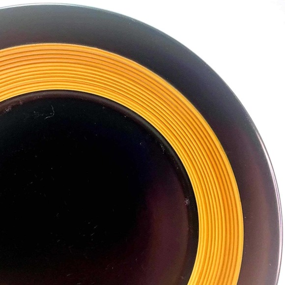 Pfaltzgraff Concentric Black 11" Earthenware Dinner Plate Brown Wood Tone Rings - Picture 5 of 10